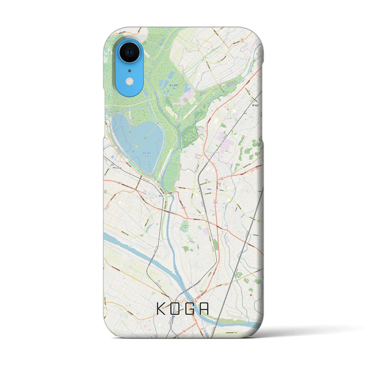 【古河(茨城県)】地図柄iPhoneケース(バックカバータイプ)