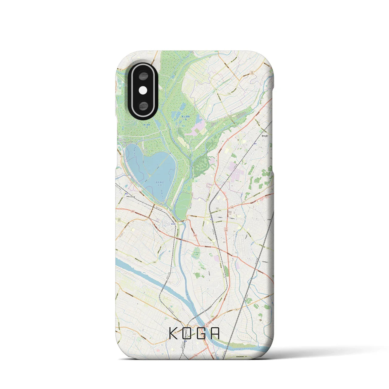 【古河(茨城県)】地図柄iPhoneケース(バックカバータイプ)