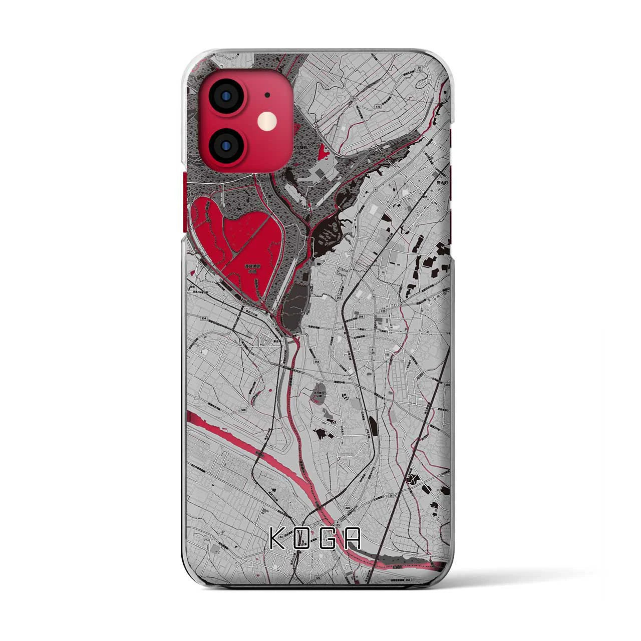 【古河(茨城県)】地図柄iPhoneケース(クリアタイプ)