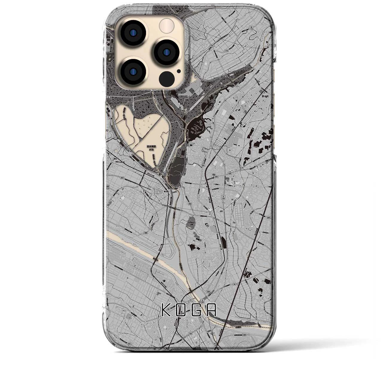 【古河(茨城県)】地図柄iPhoneケース(クリアタイプ)