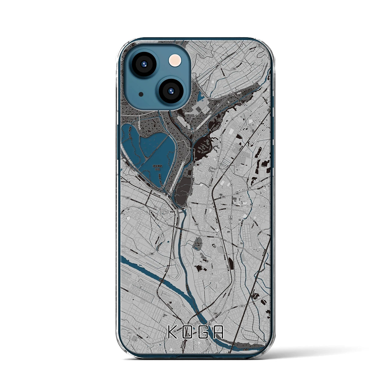 【古河(茨城県)】地図柄iPhoneケース(クリアタイプ)