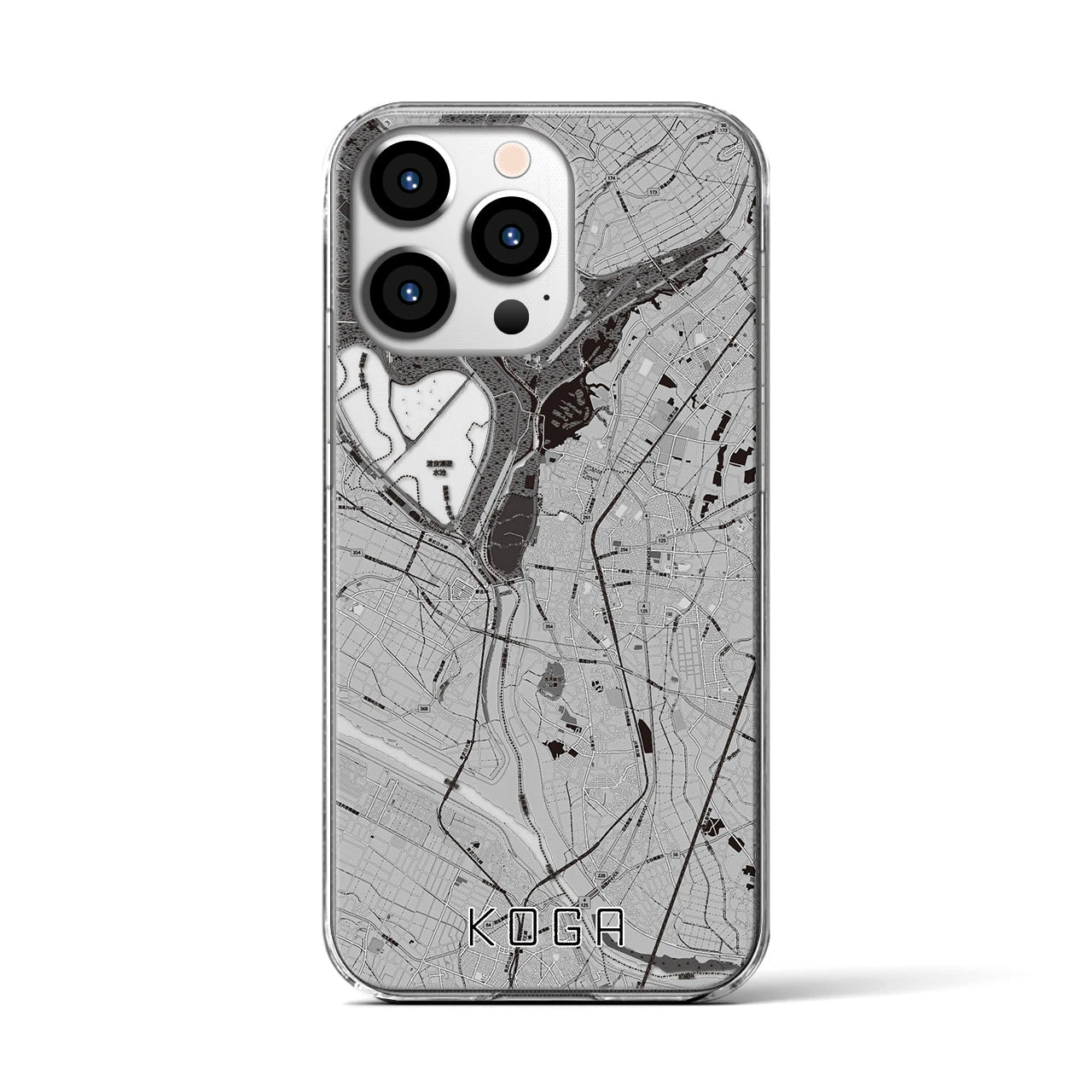 【古河(茨城県)】地図柄iPhoneケース(クリアタイプ)