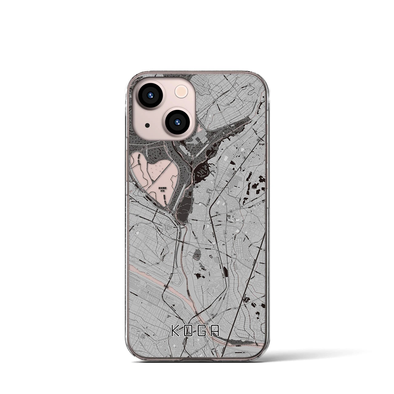 【古河(茨城県)】地図柄iPhoneケース(クリアタイプ)