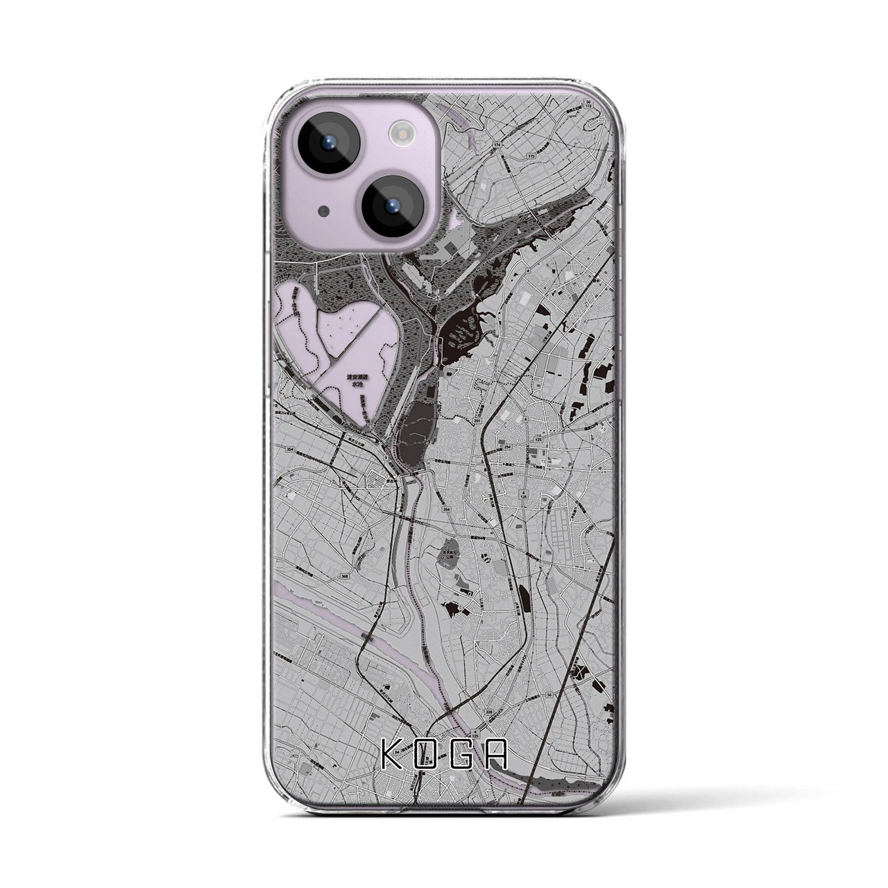 【古河(茨城県)】地図柄iPhoneケース(クリアタイプ)