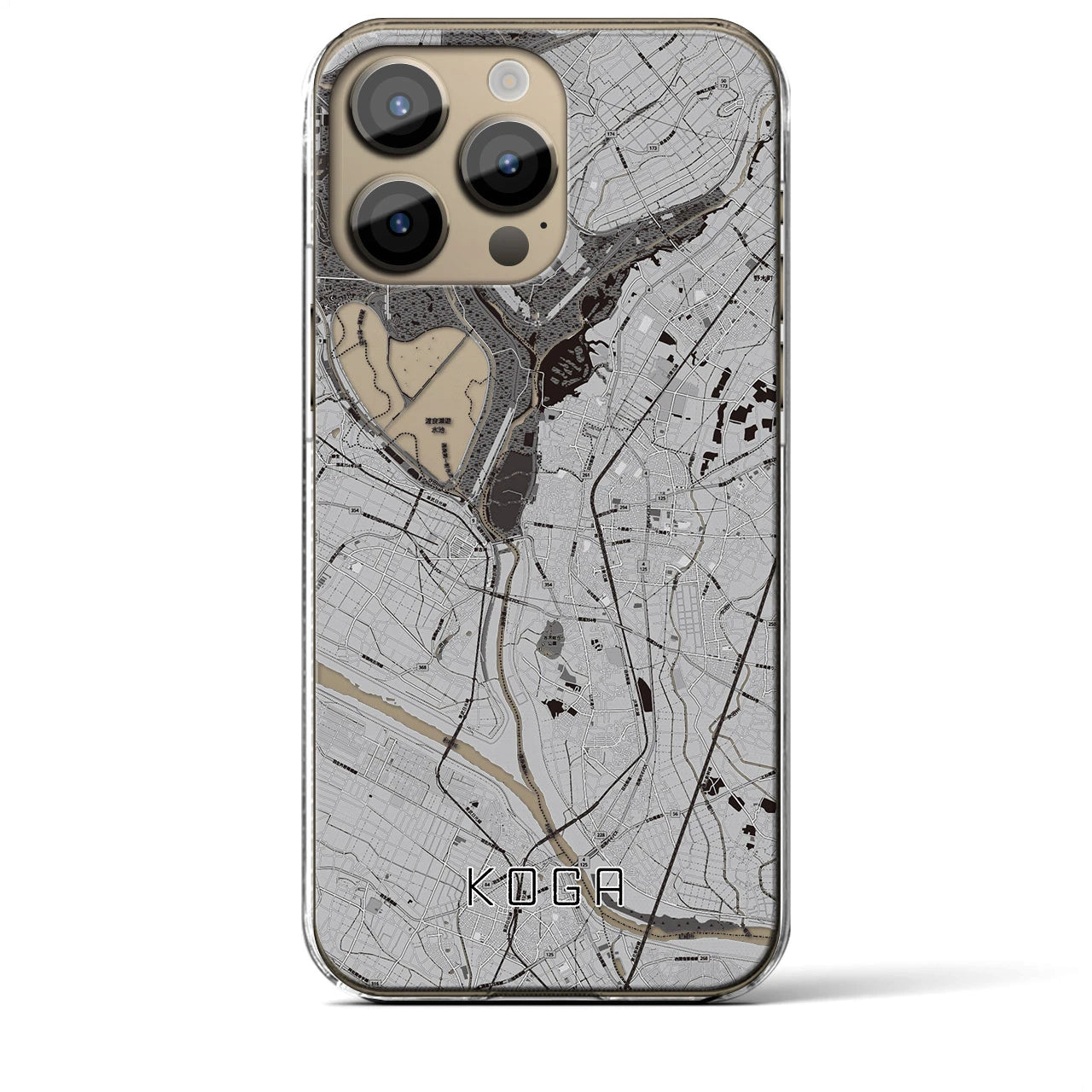 【古河(茨城県)】地図柄iPhoneケース(クリアタイプ)