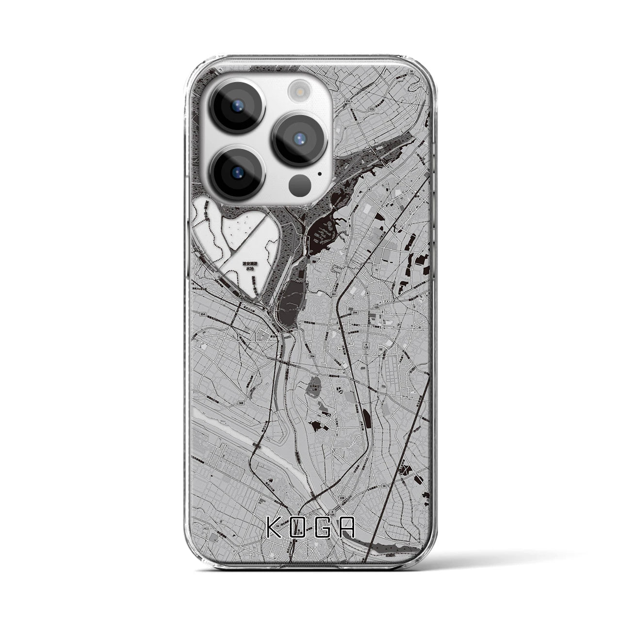 【古河(茨城県)】地図柄iPhoneケース(クリアタイプ)