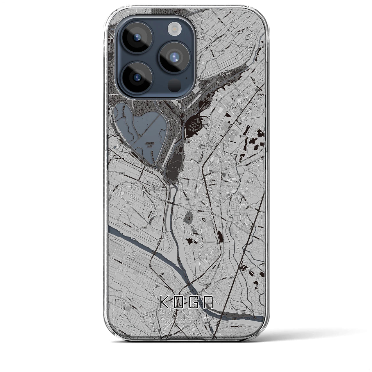 【古河(茨城県)】地図柄iPhoneケース(クリアタイプ)