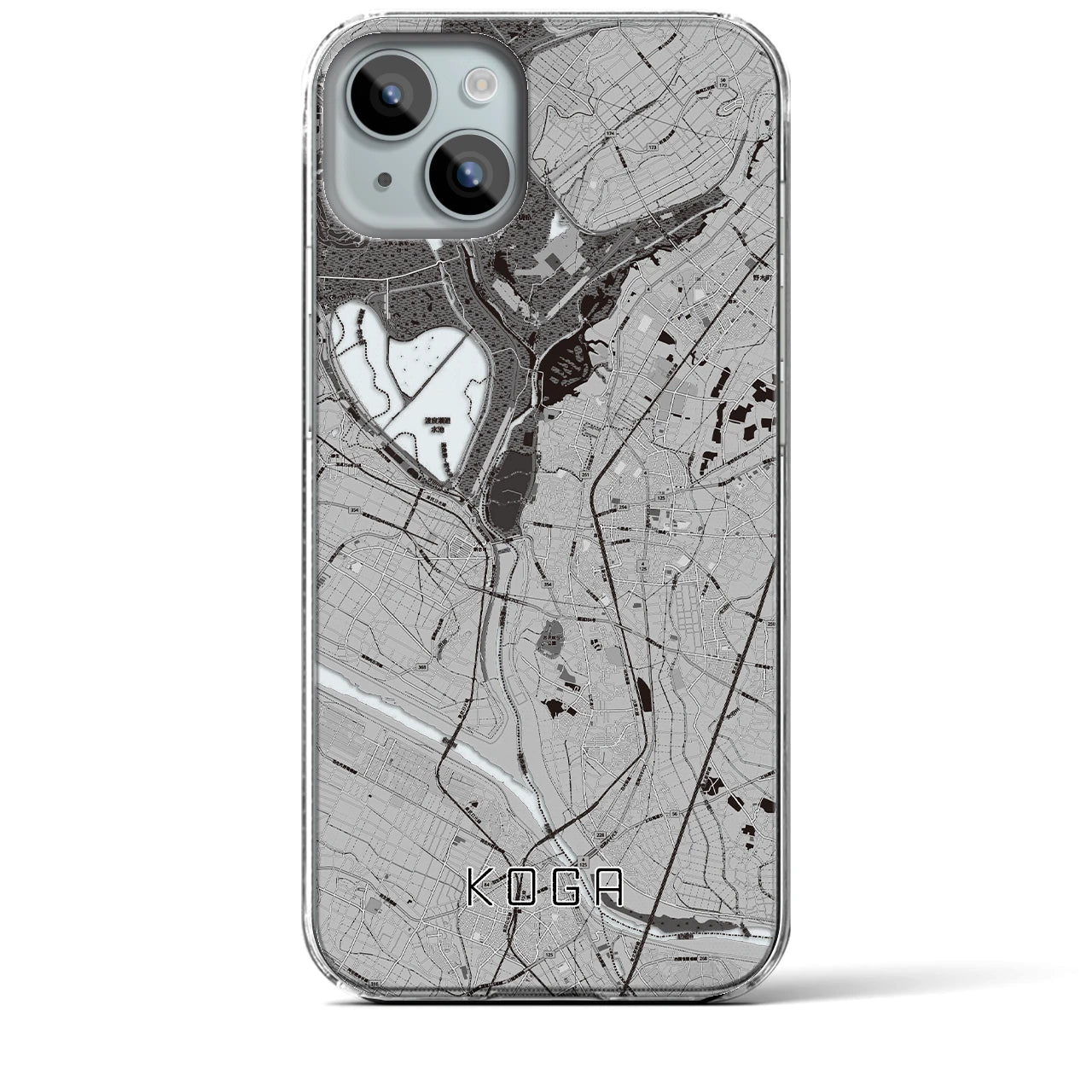 【古河(茨城県)】地図柄iPhoneケース(クリアタイプ)