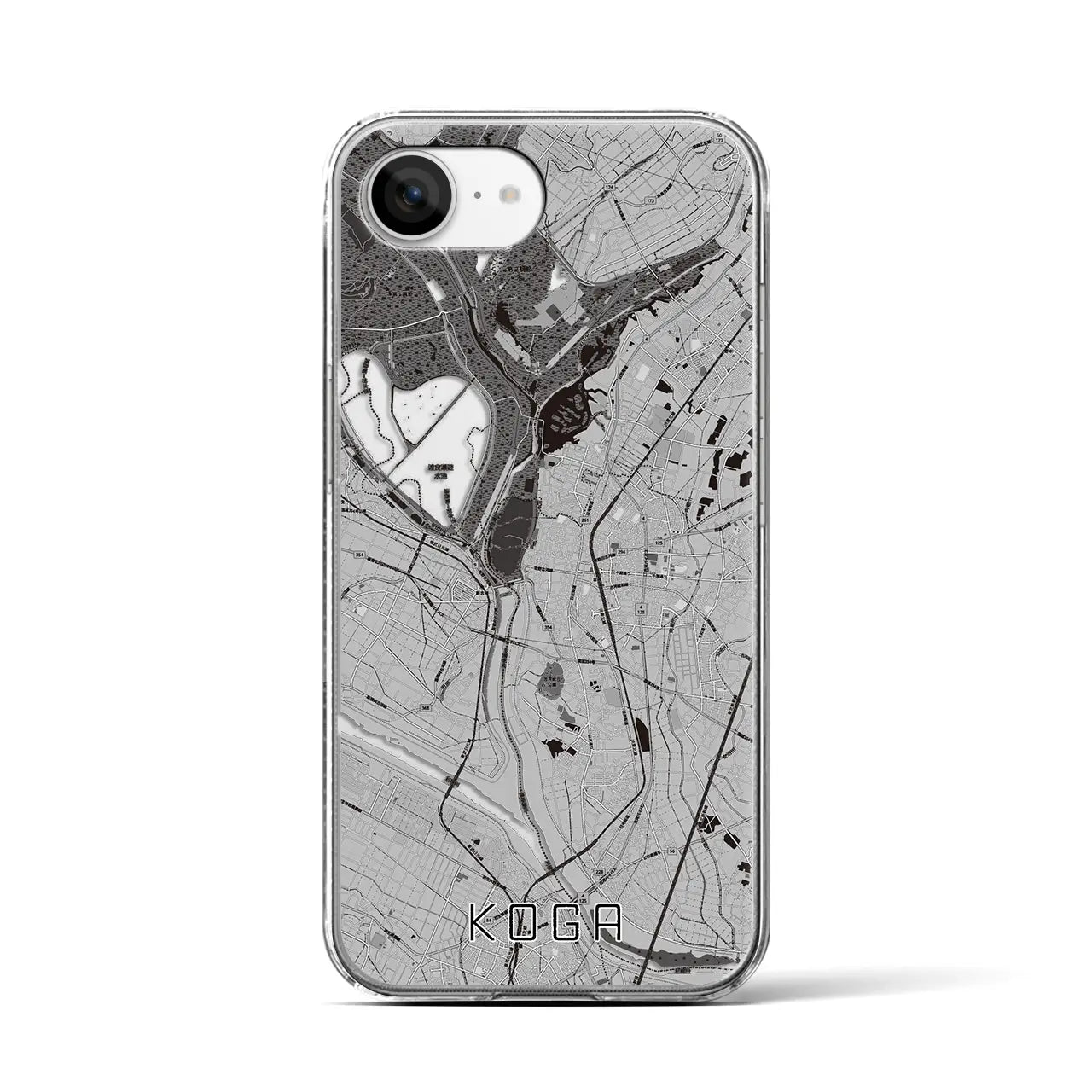 【古河(茨城県)】地図柄iPhoneケース(クリアタイプ)