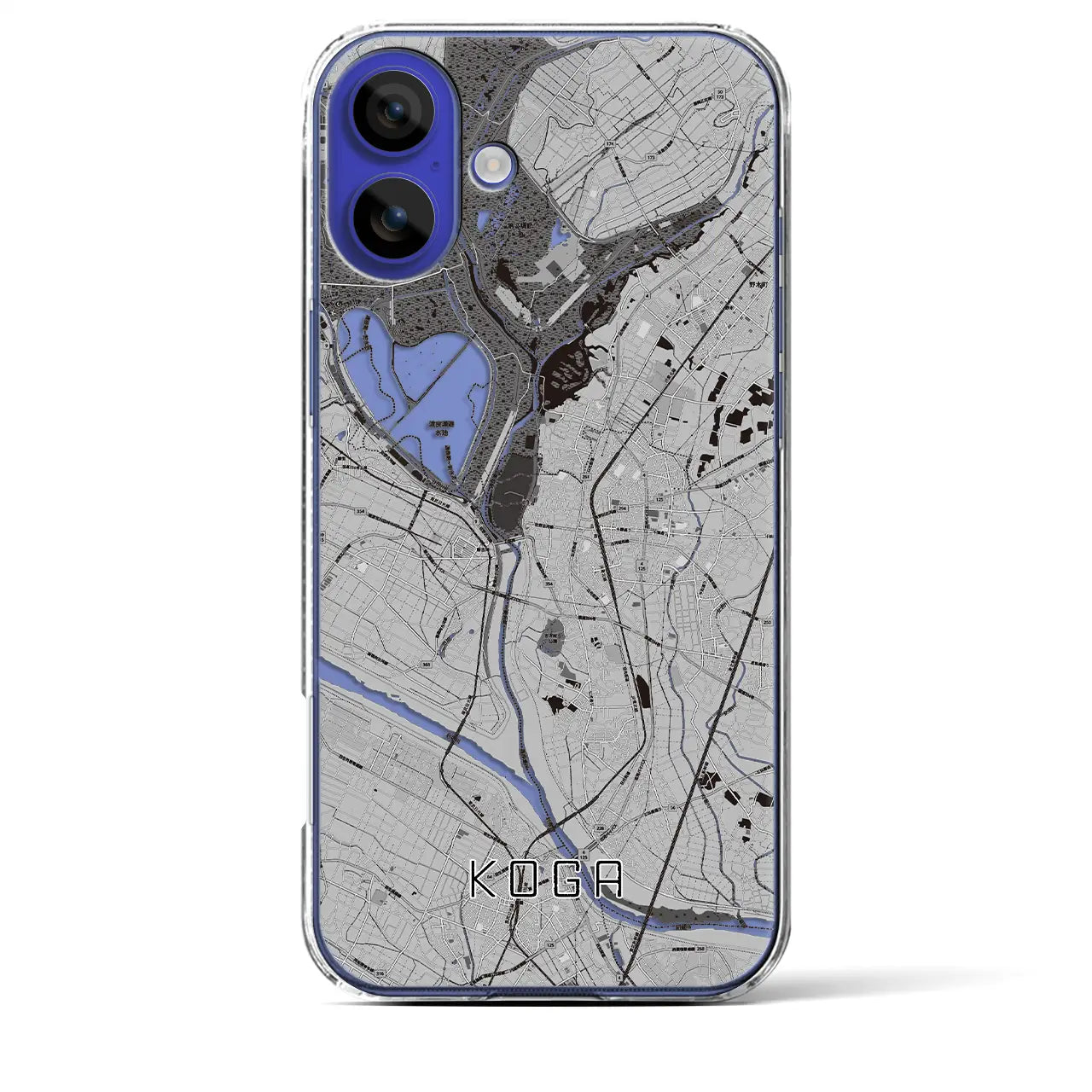 【古河(茨城県)】地図柄iPhoneケース(クリアタイプ)