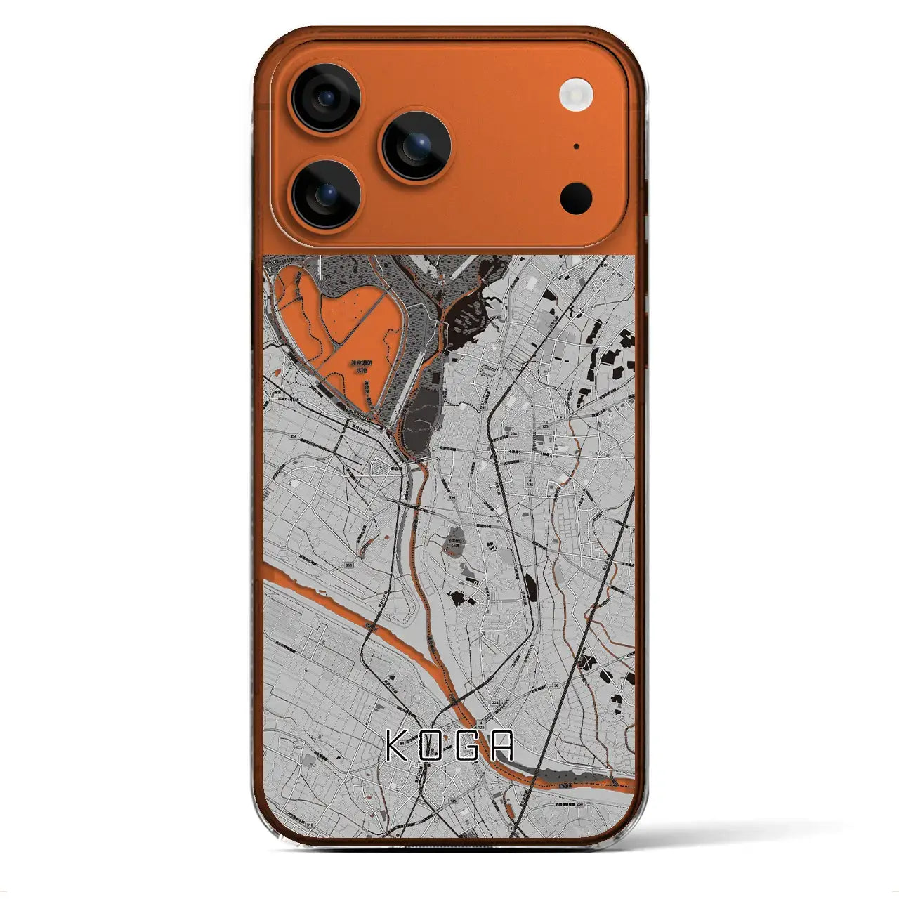 【古河(茨城県)】地図柄iPhoneケース(クリアタイプ)