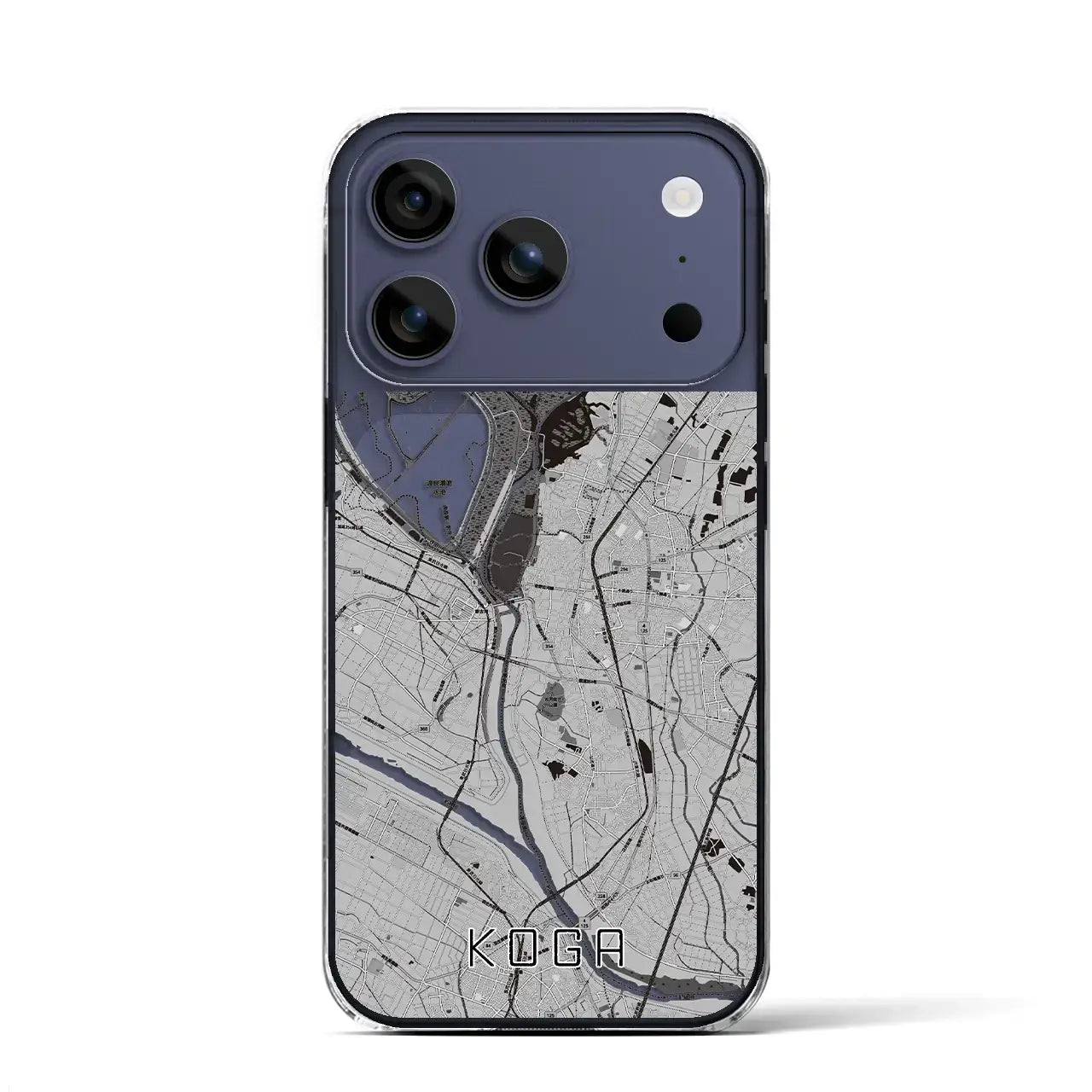 【古河(茨城県)】地図柄iPhoneケース(クリアタイプ)