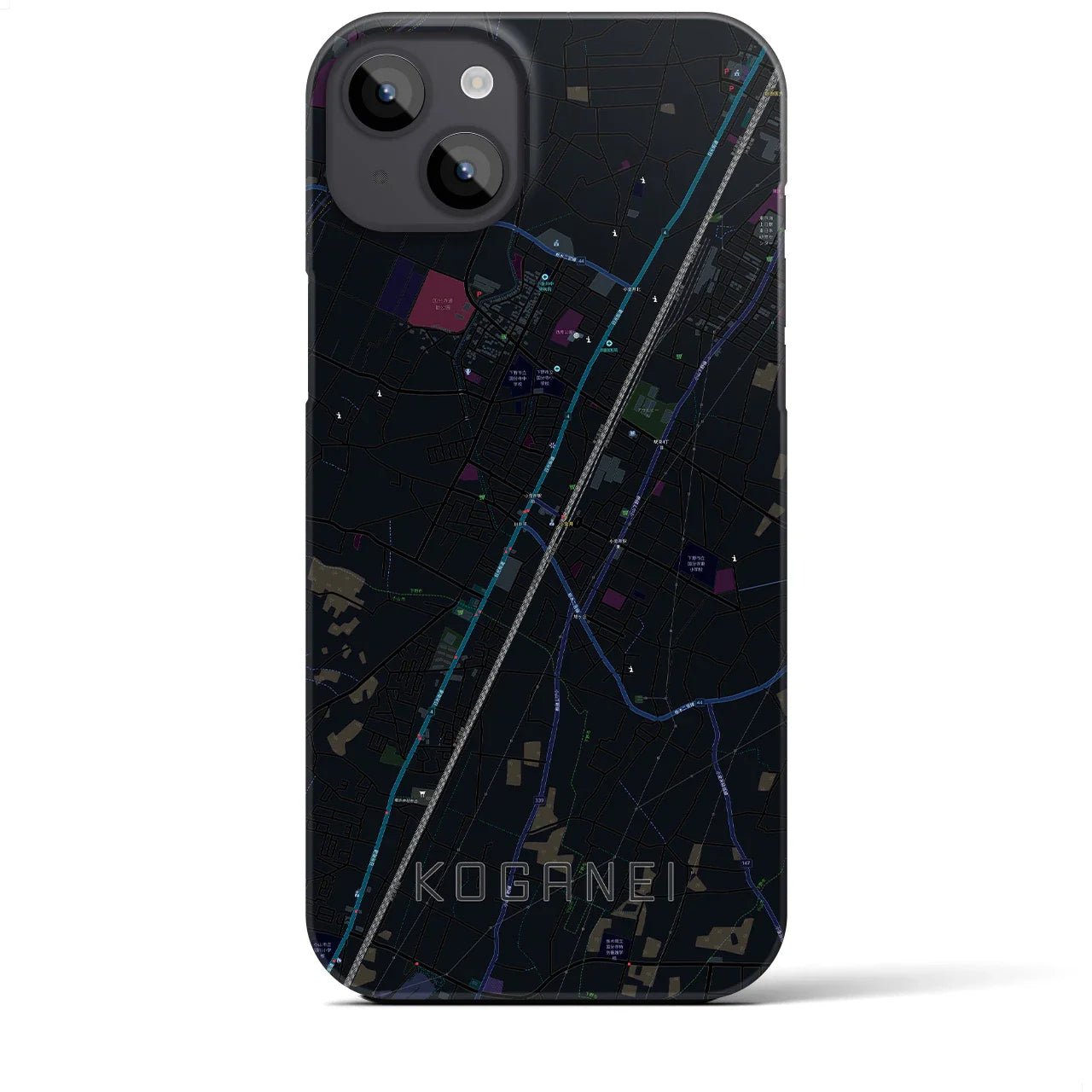 【小金井(栃木県)】地図柄iPhoneケース(バックカバータイプ)