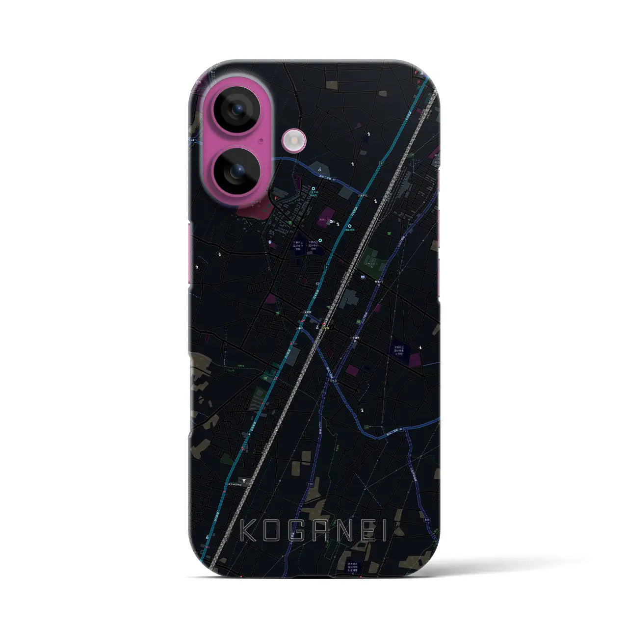 【小金井(栃木県)】地図柄iPhoneケース(バックカバータイプ)