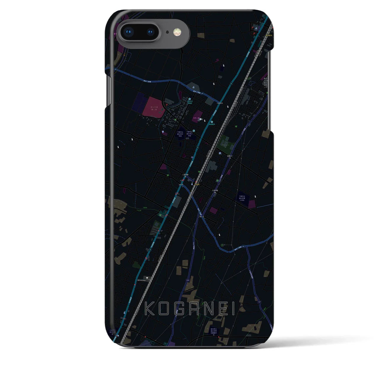 【小金井(栃木県)】地図柄iPhoneケース(バックカバータイプ)
