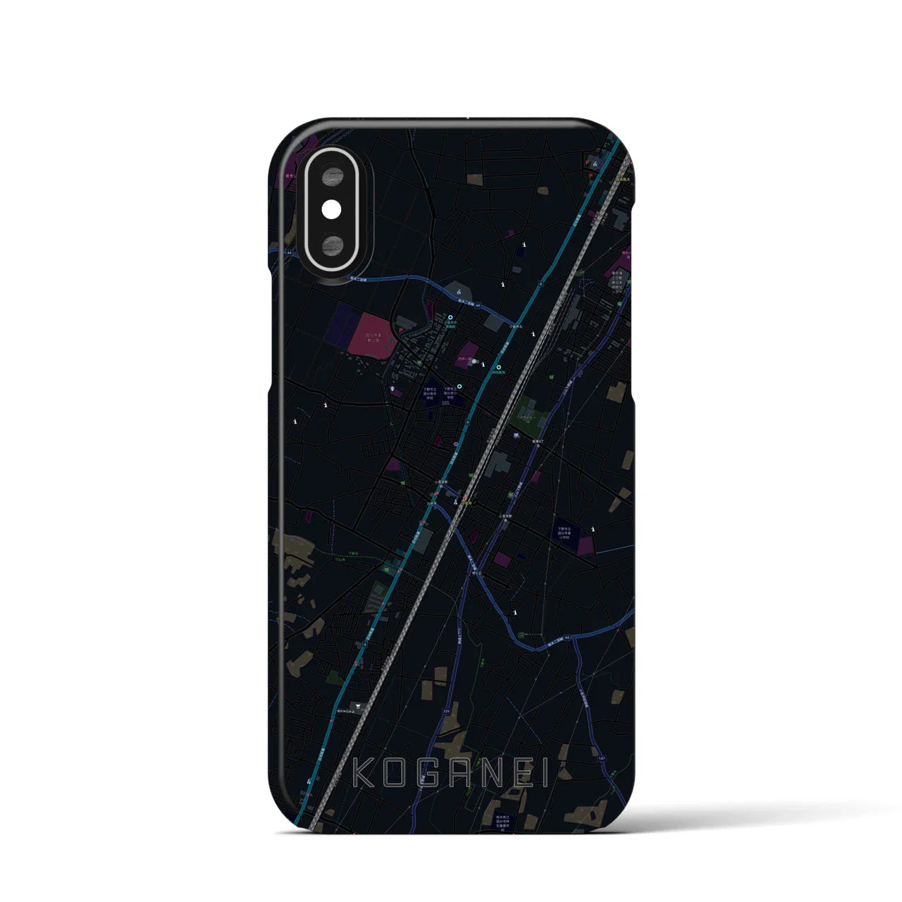 【小金井(栃木県)】地図柄iPhoneケース(バックカバータイプ)
