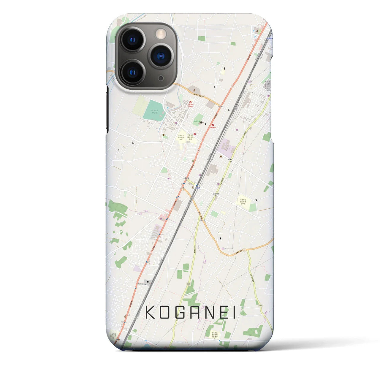 【小金井(栃木県)】地図柄iPhoneケース(バックカバータイプ)