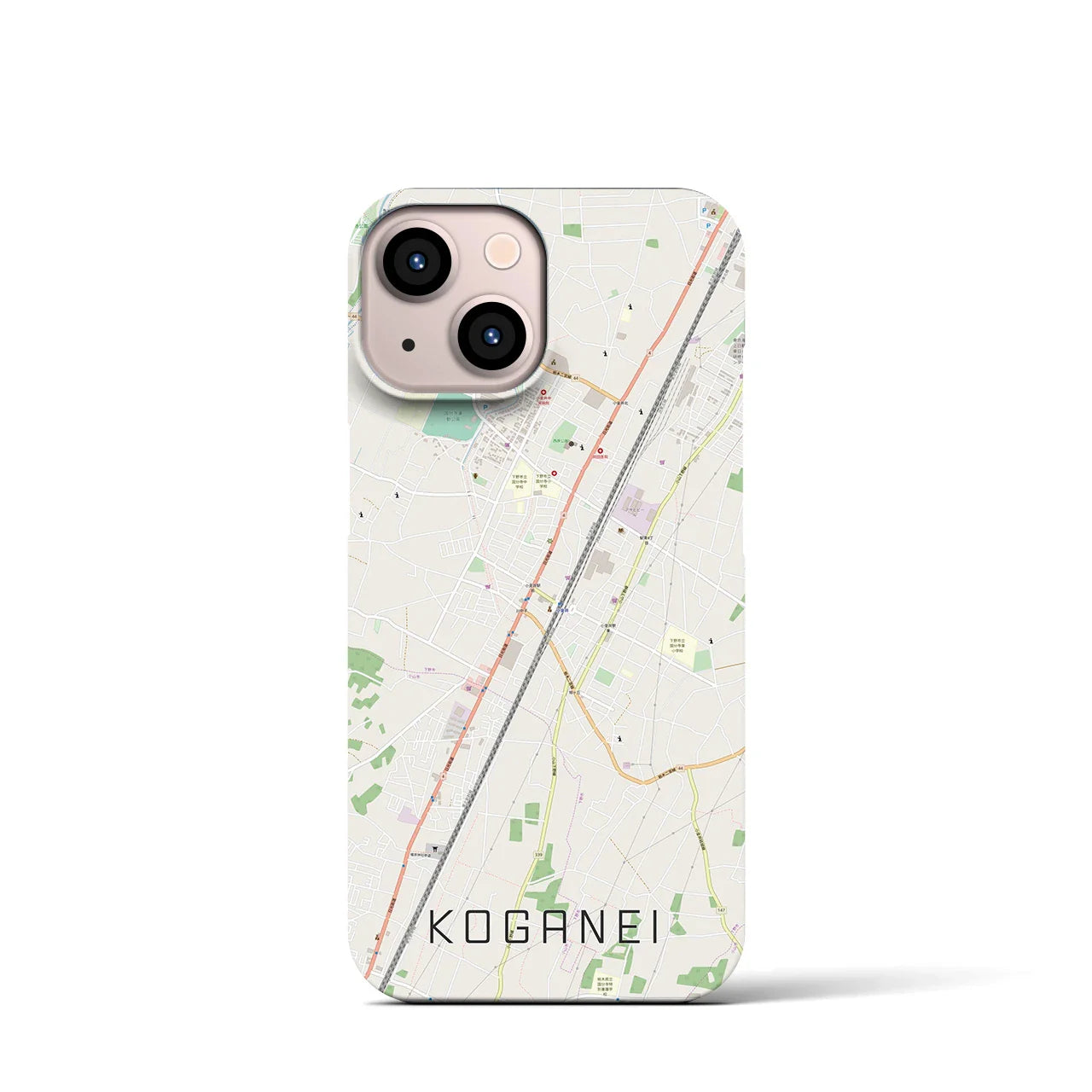 【小金井(栃木県)】地図柄iPhoneケース(バックカバータイプ)