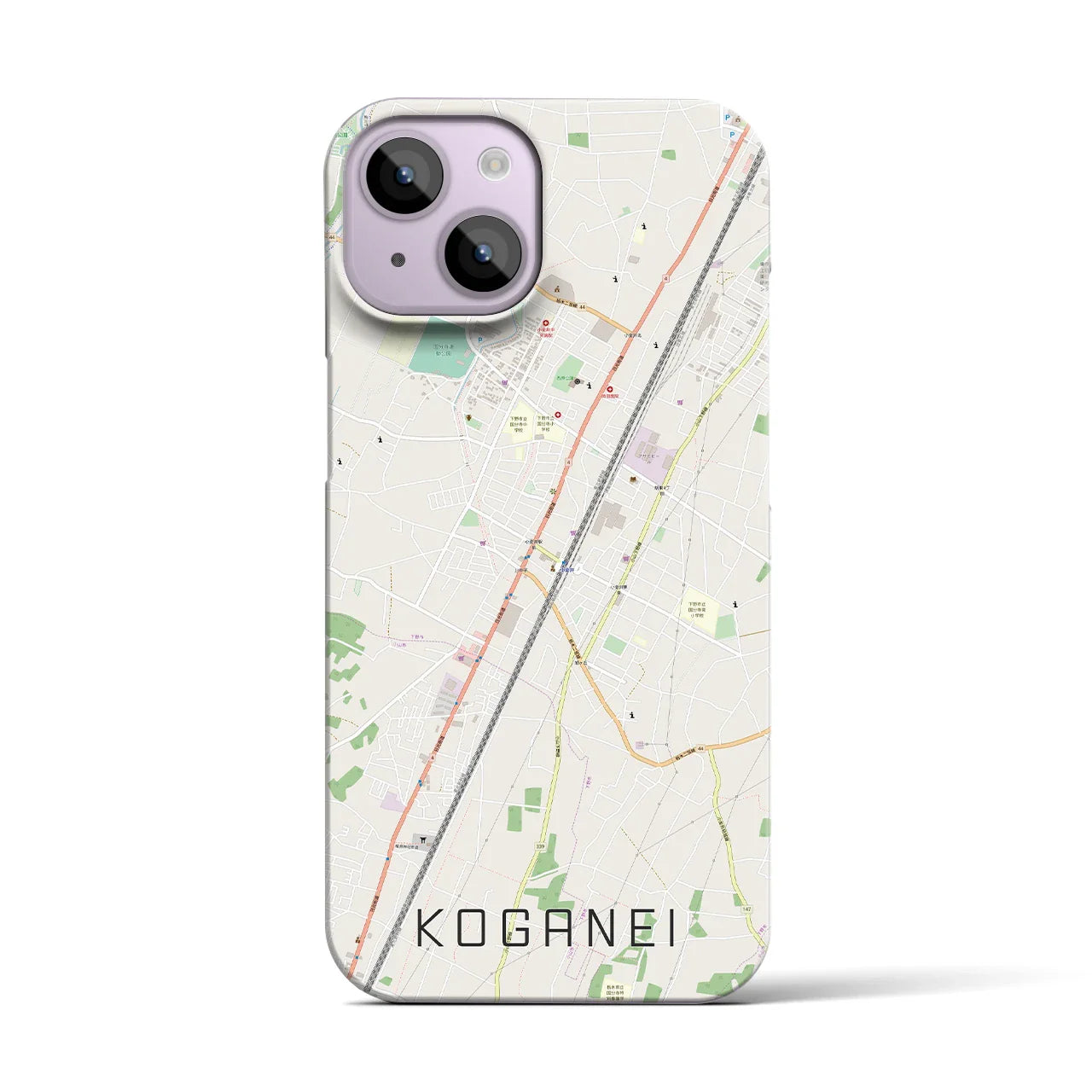 【小金井(栃木県)】地図柄iPhoneケース(バックカバータイプ)