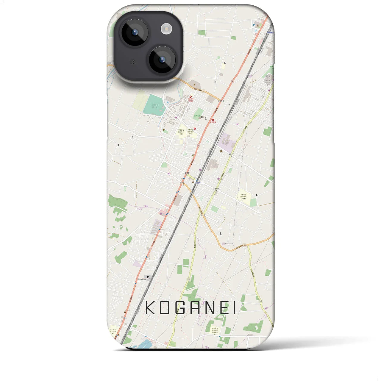 【小金井(栃木県)】地図柄iPhoneケース(バックカバータイプ)