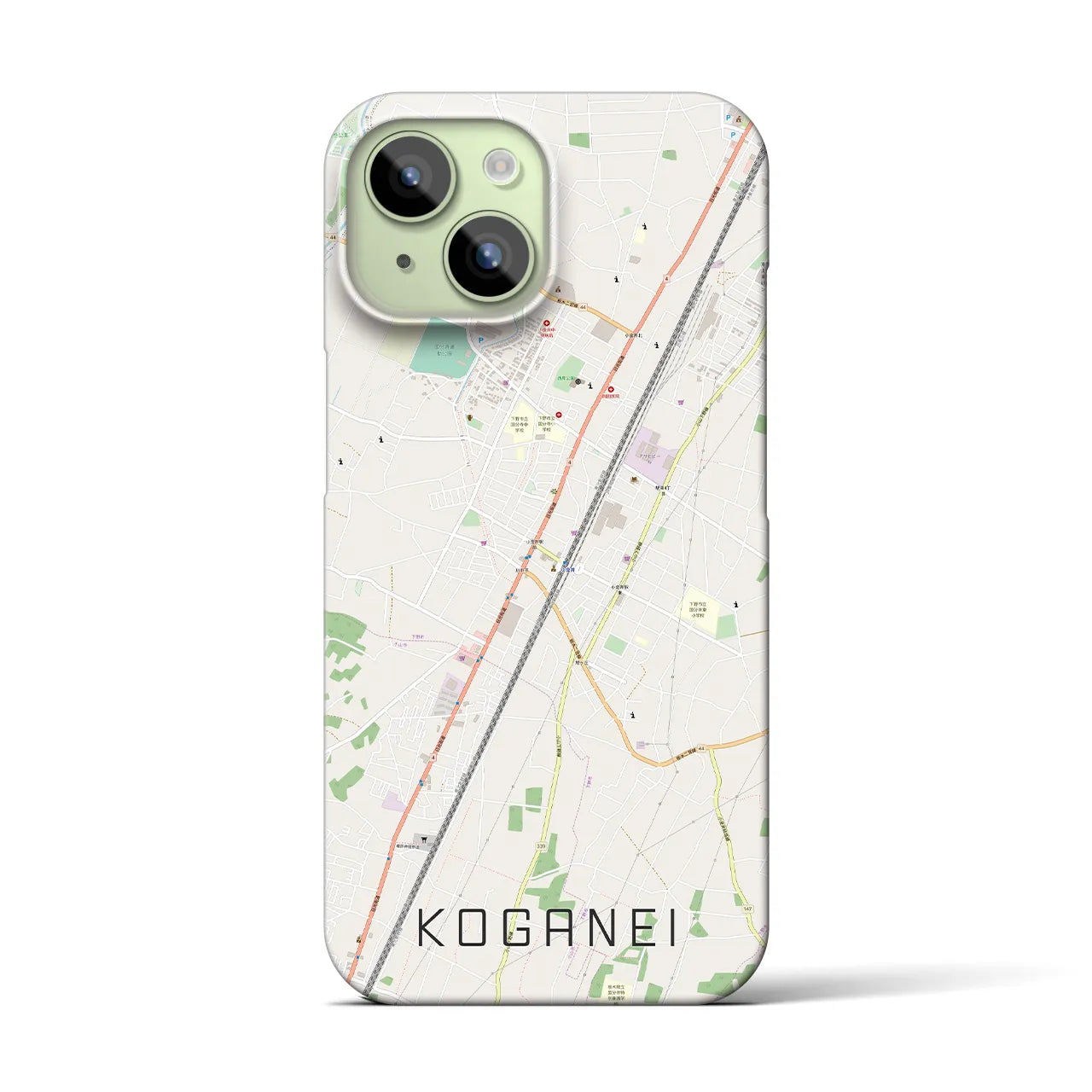 【小金井(栃木県)】地図柄iPhoneケース(バックカバータイプ)