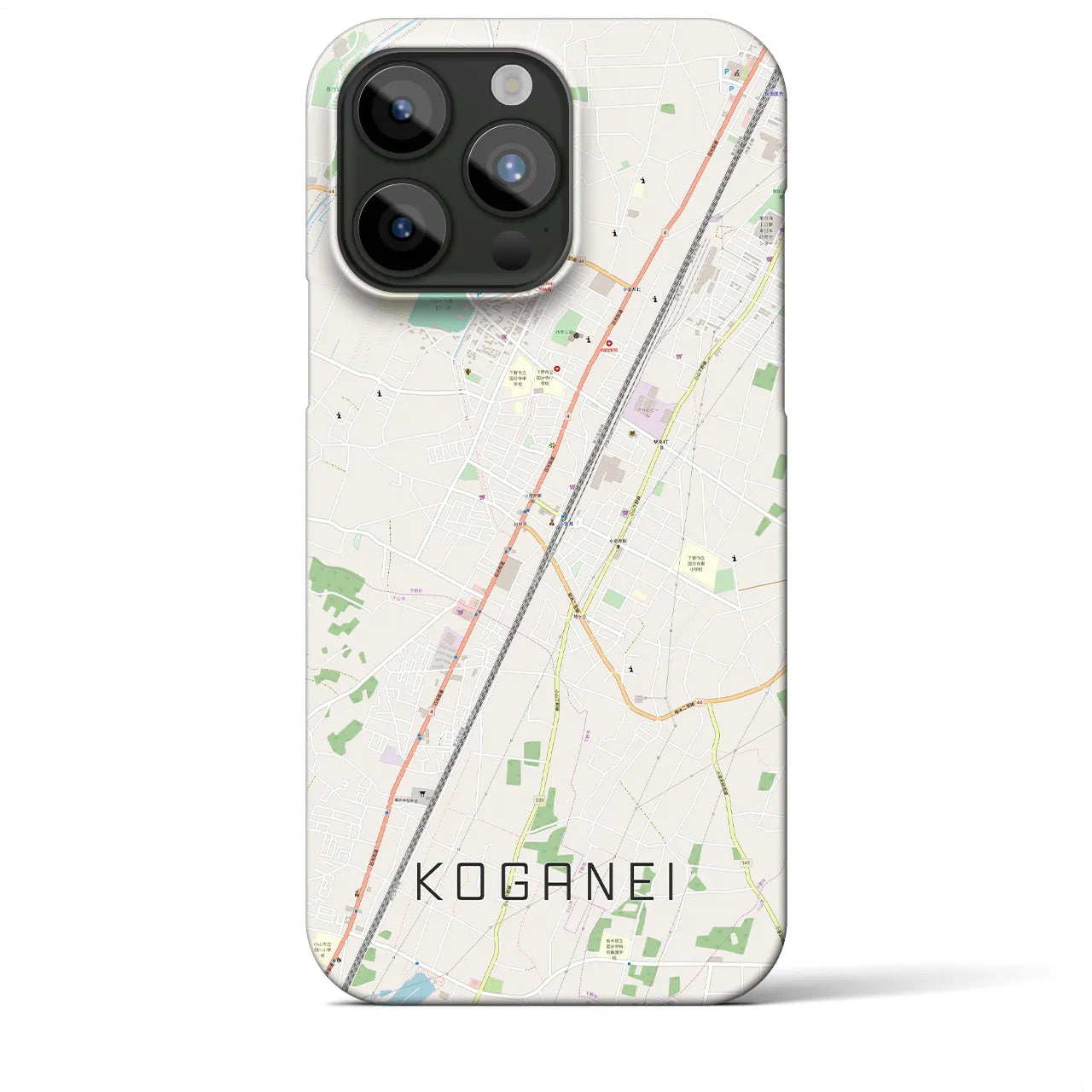 【小金井(栃木県)】地図柄iPhoneケース(バックカバータイプ)