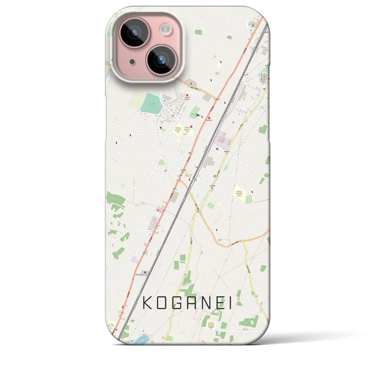 【小金井(栃木県)】地図柄iPhoneケース(バックカバータイプ)
