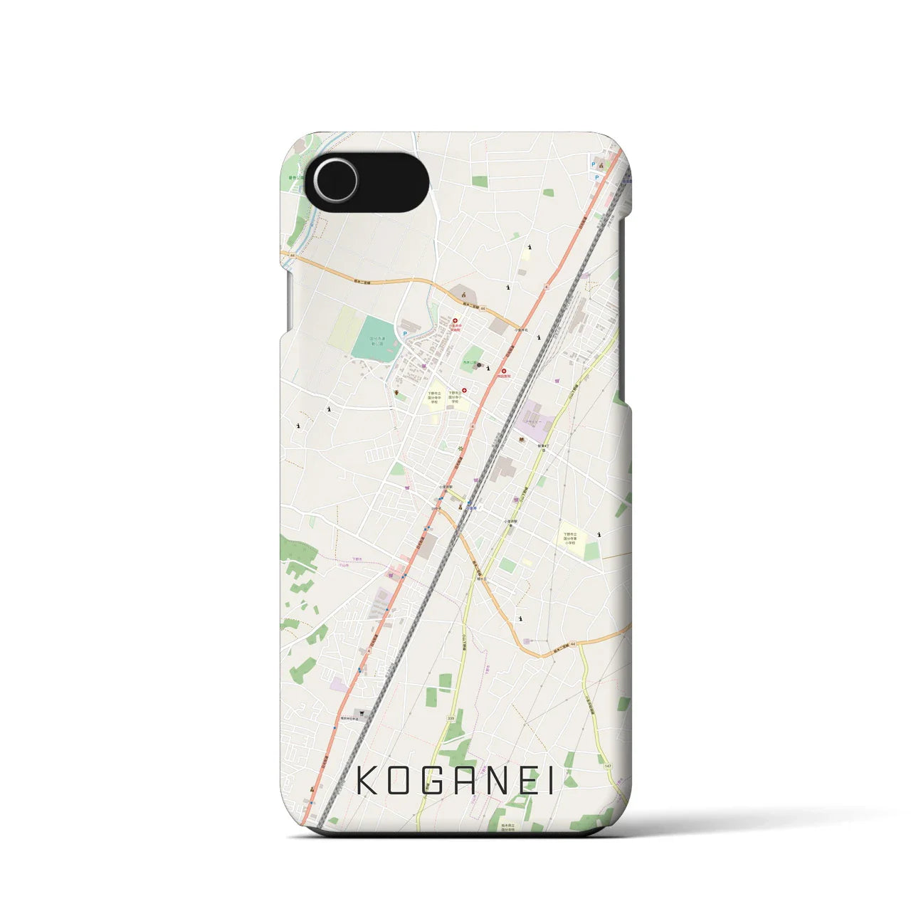 【小金井(栃木県)】地図柄iPhoneケース(バックカバータイプ)
