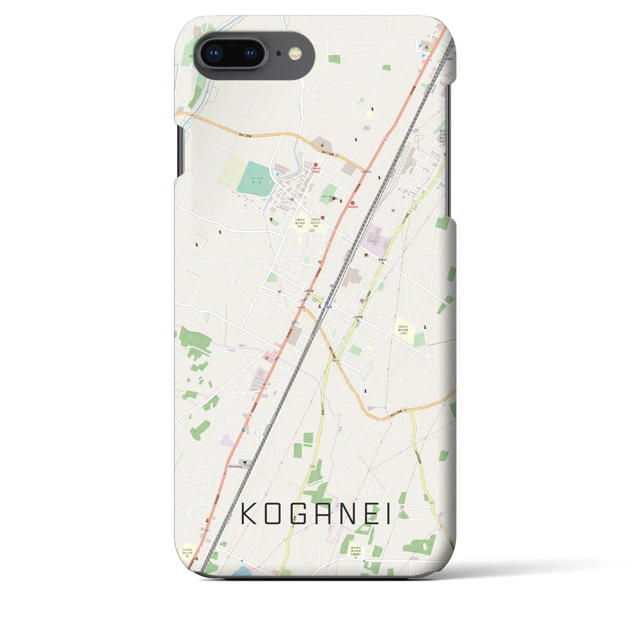 【小金井(栃木県)】地図柄iPhoneケース(バックカバータイプ)