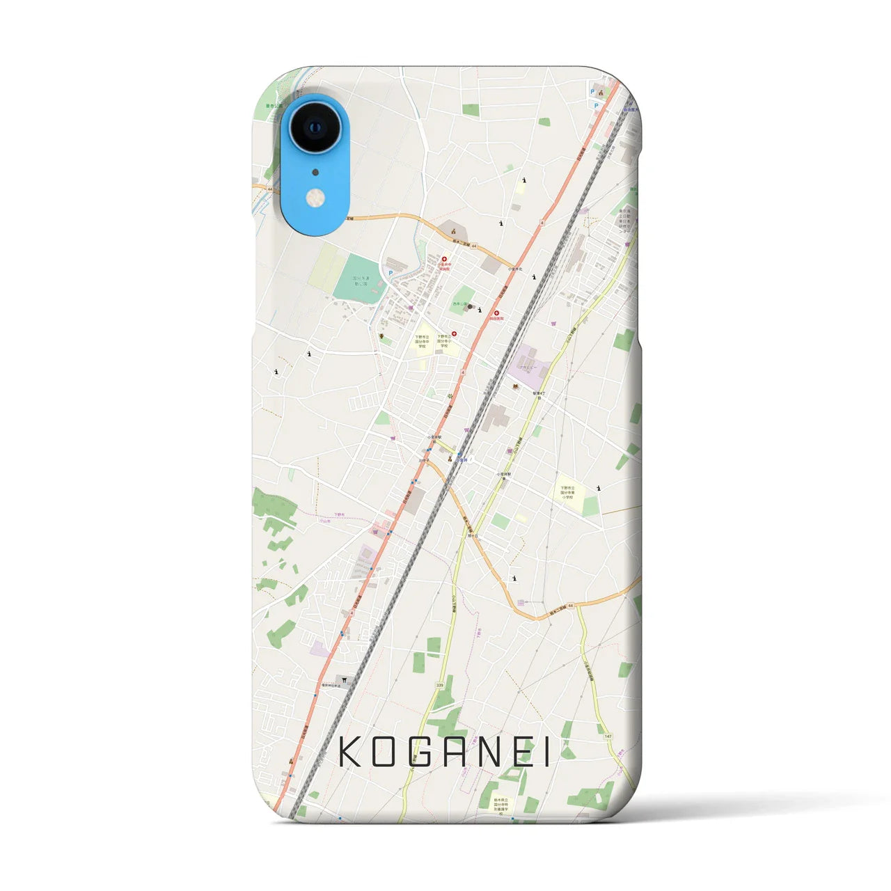 【小金井(栃木県)】地図柄iPhoneケース(バックカバータイプ)