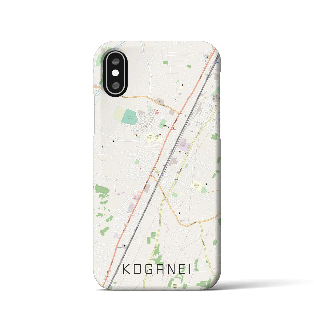 【小金井(栃木県)】地図柄iPhoneケース(バックカバータイプ)