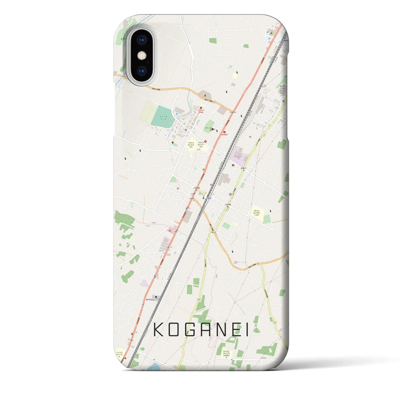 【小金井(栃木県)】地図柄iPhoneケース(バックカバータイプ)
