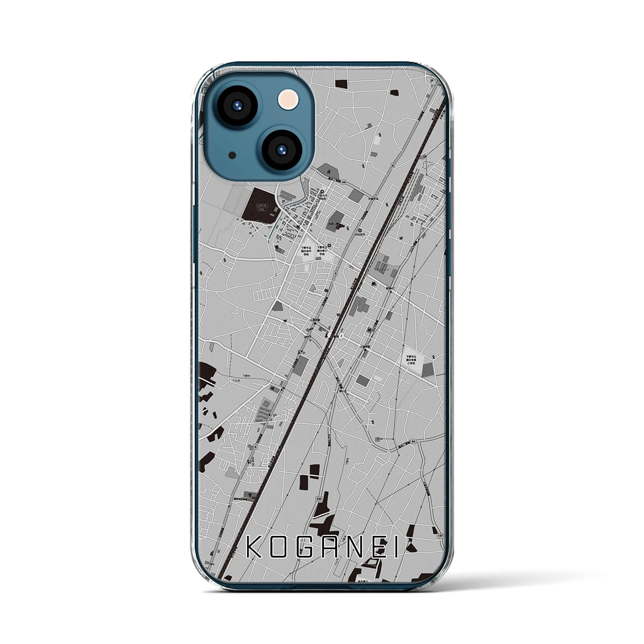【小金井(栃木県)】地図柄iPhoneケース(クリアタイプ)