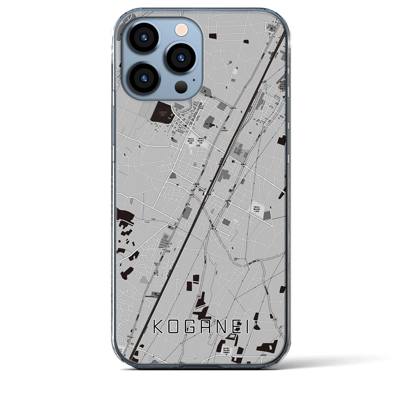 【小金井(栃木県)】地図柄iPhoneケース(クリアタイプ)