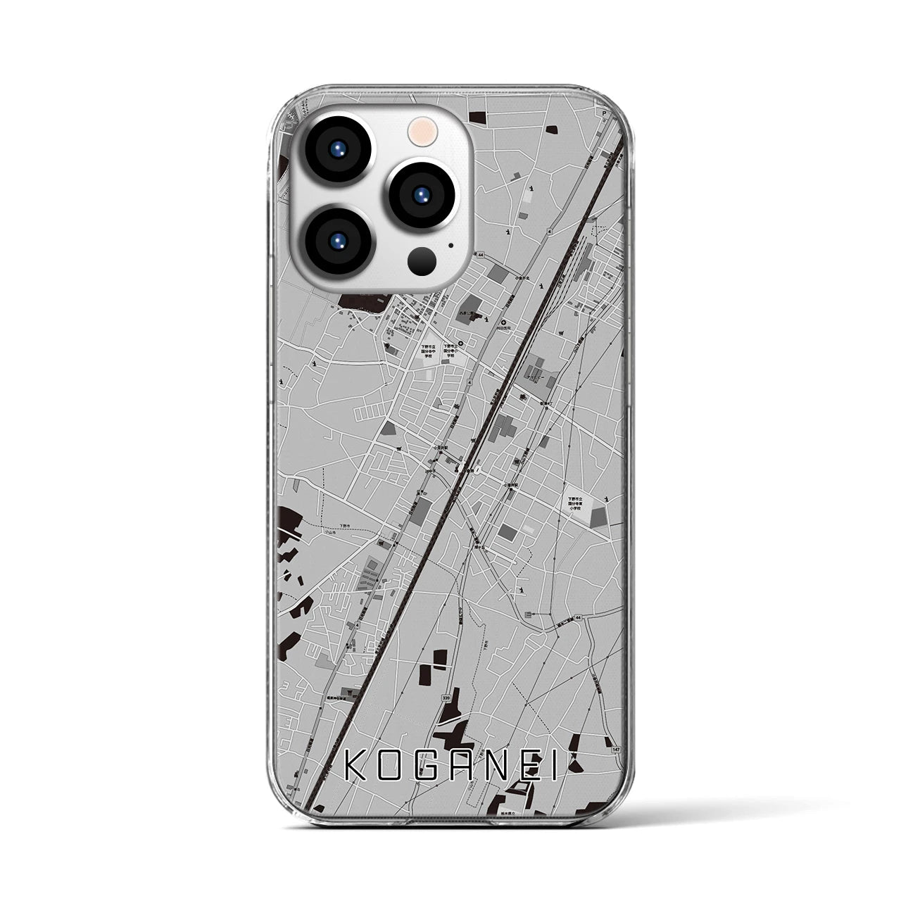 【小金井(栃木県)】地図柄iPhoneケース(クリアタイプ)