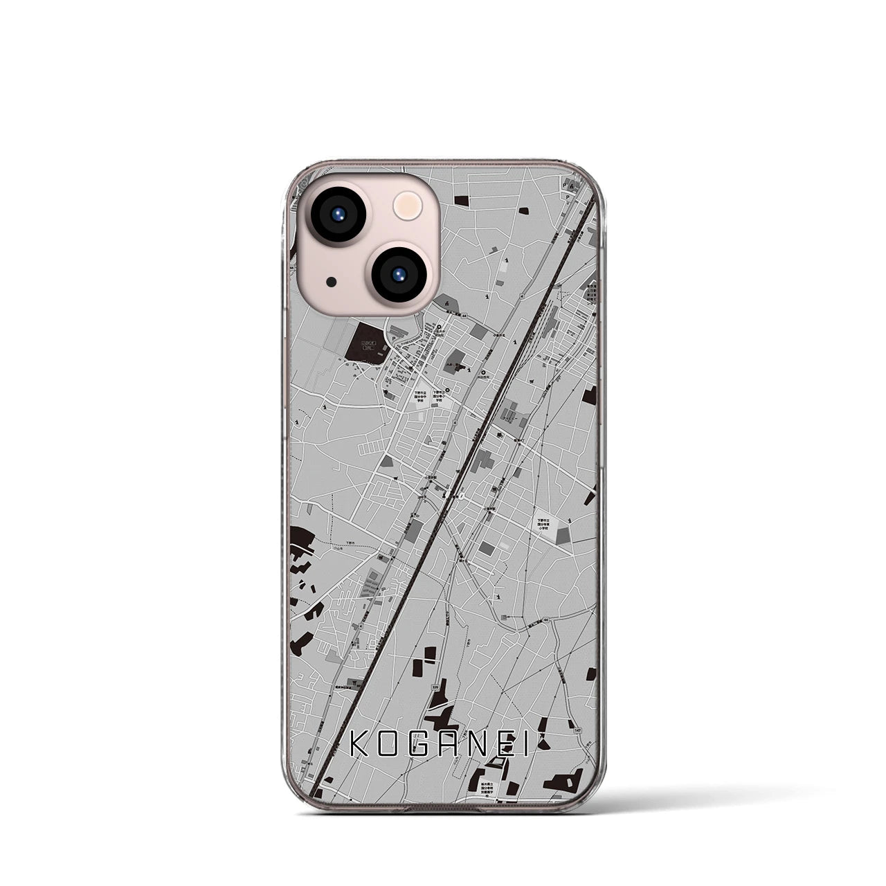 【小金井(栃木県)】地図柄iPhoneケース(クリアタイプ)