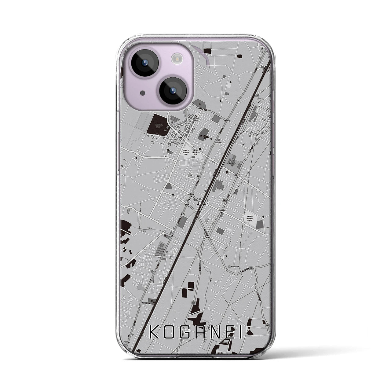 【小金井(栃木県)】地図柄iPhoneケース(クリアタイプ)