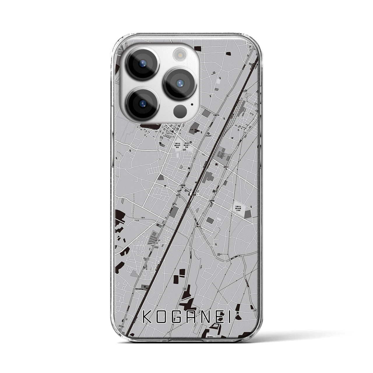 【小金井(栃木県)】地図柄iPhoneケース(クリアタイプ)