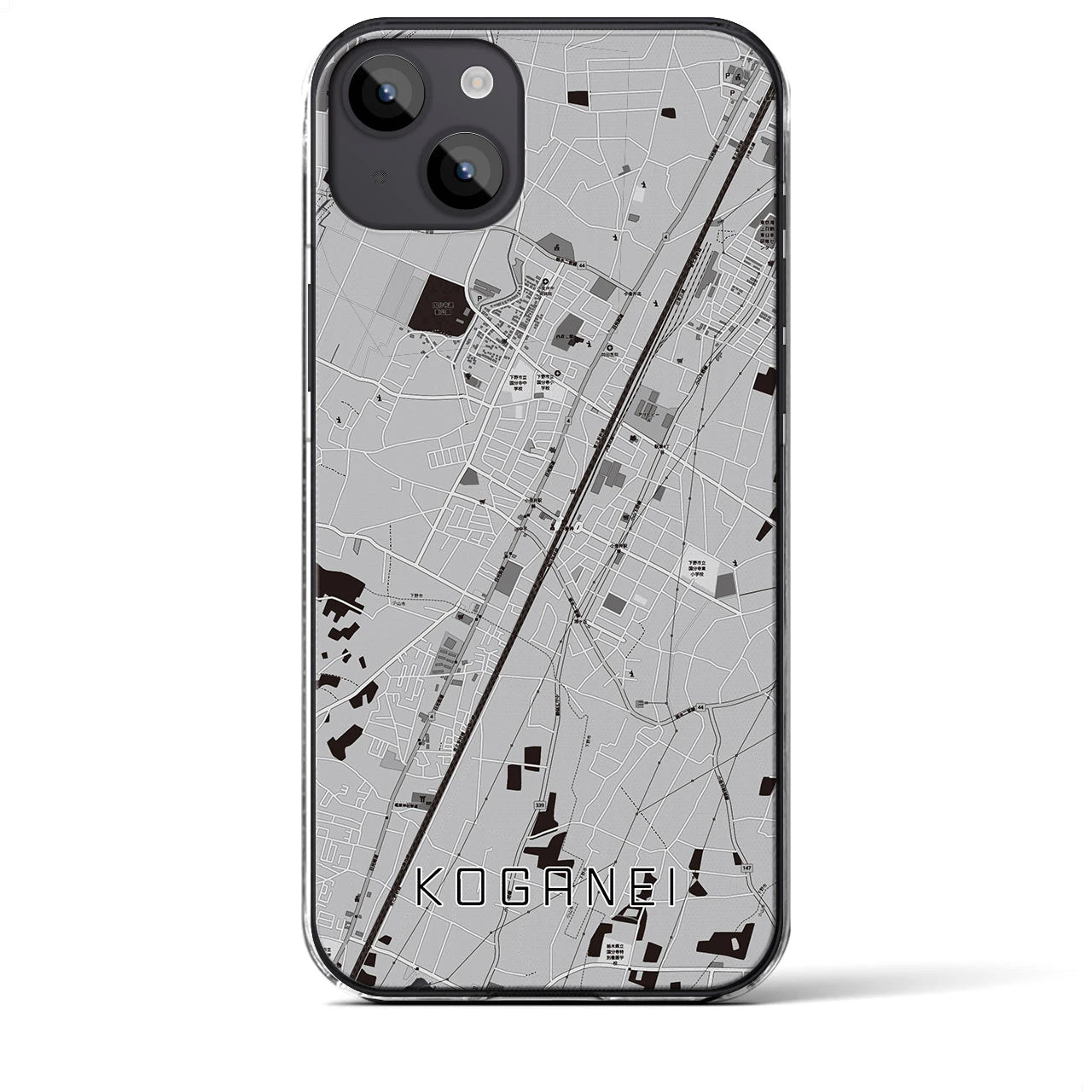 【小金井(栃木県)】地図柄iPhoneケース(クリアタイプ)