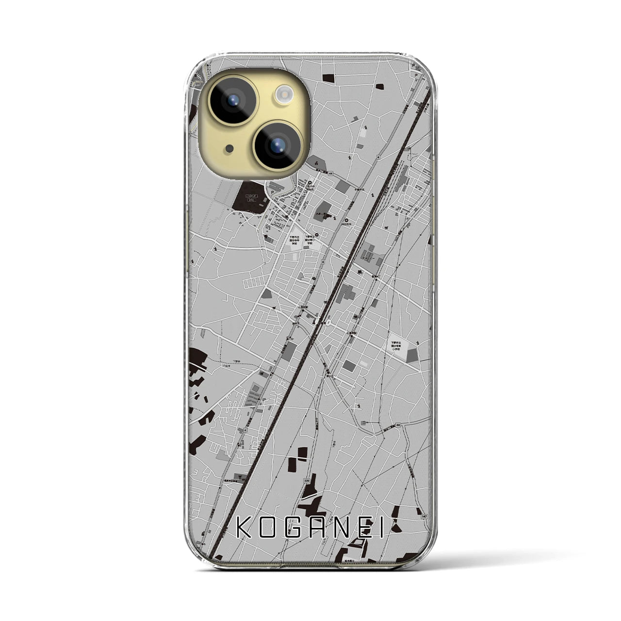 【小金井(栃木県)】地図柄iPhoneケース(クリアタイプ)