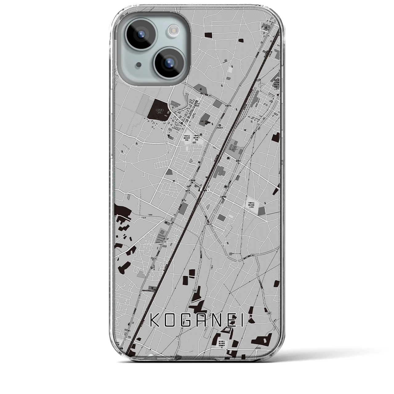 【小金井(栃木県)】地図柄iPhoneケース(クリアタイプ)