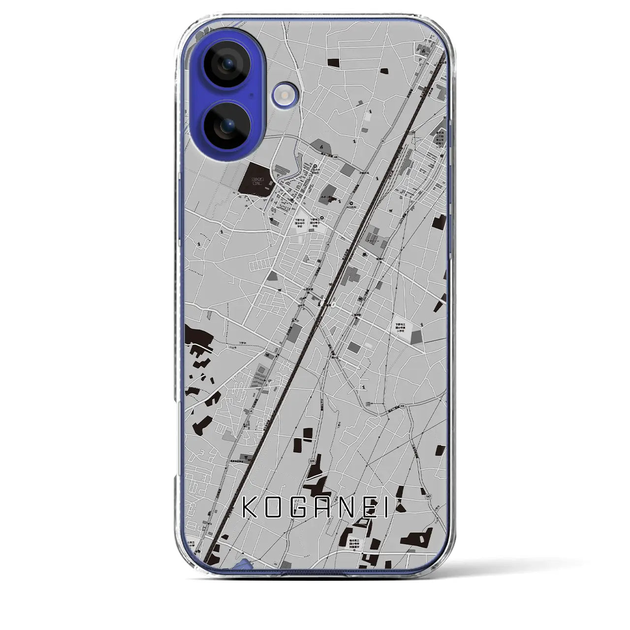 【小金井(栃木県)】地図柄iPhoneケース(クリアタイプ)