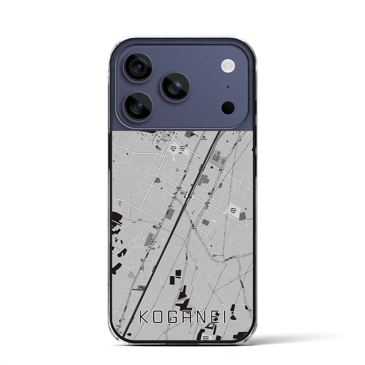 【小金井(栃木県)】地図柄iPhoneケース(クリアタイプ)