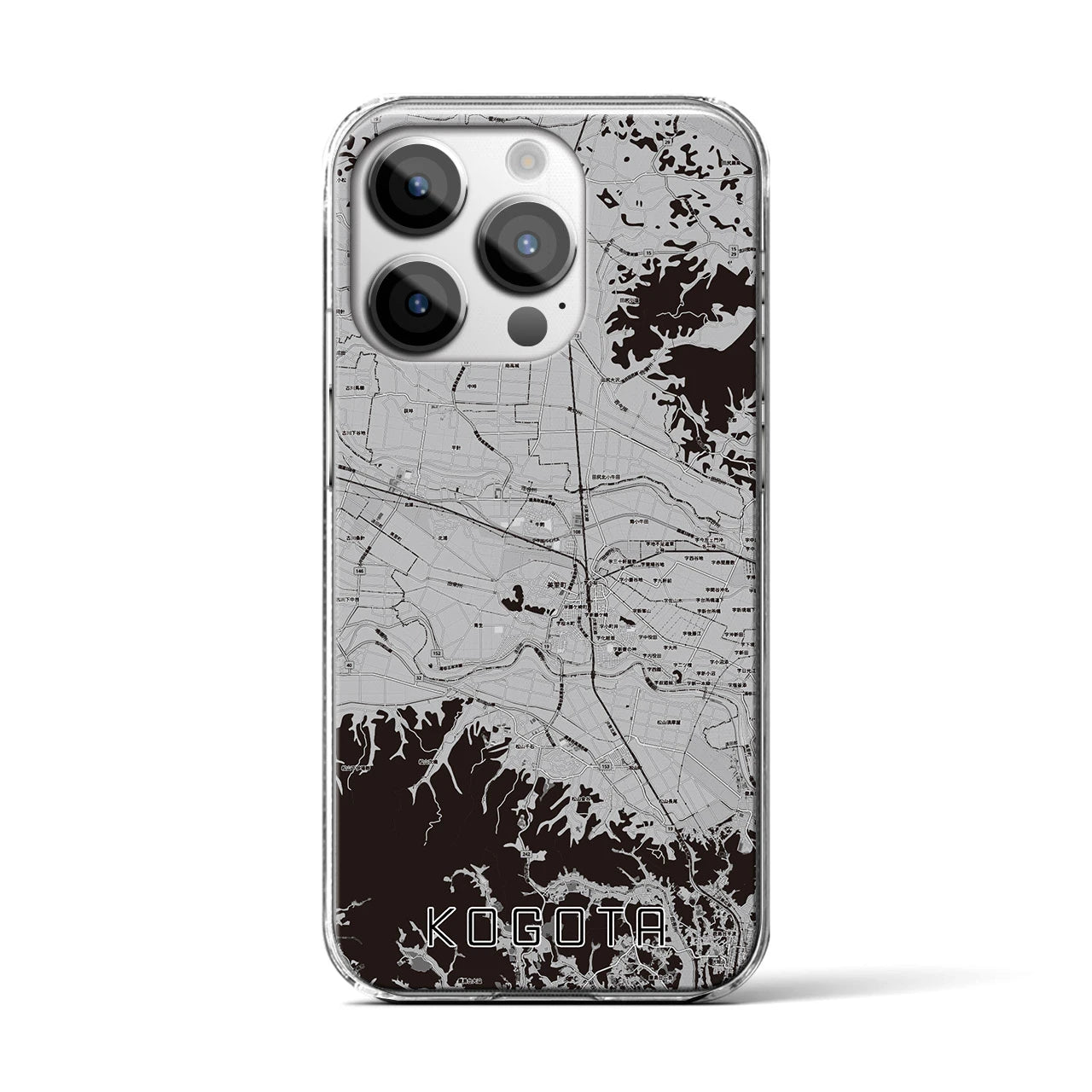 【小牛田(宮城県)】地図柄iPhoneケース(クリアタイプ)