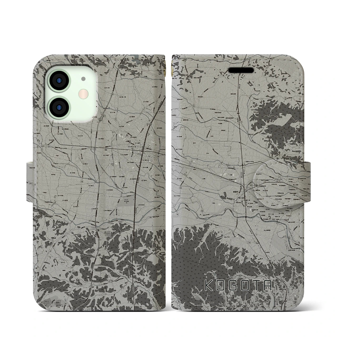 【小牛田(宮城県)】地図柄iPhoneケース(手帳タイプ)