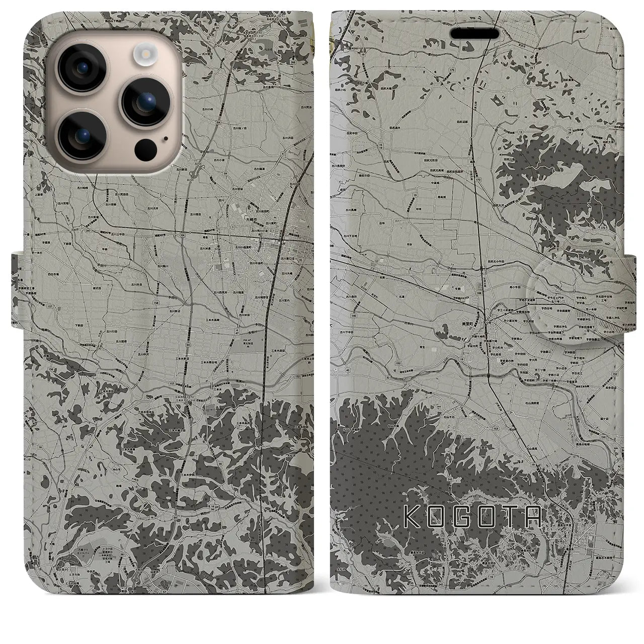 【小牛田(宮城県)】地図柄iPhoneケース(手帳タイプ)