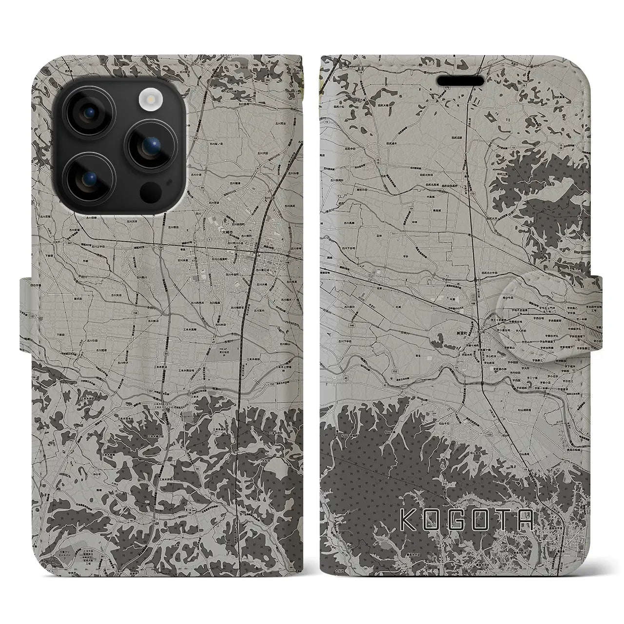 【小牛田(宮城県)】地図柄iPhoneケース(手帳タイプ)