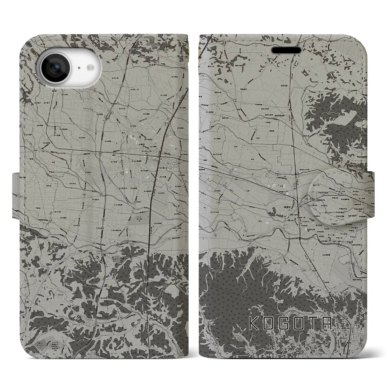 【小牛田(宮城県)】地図柄iPhoneケース(手帳タイプ)