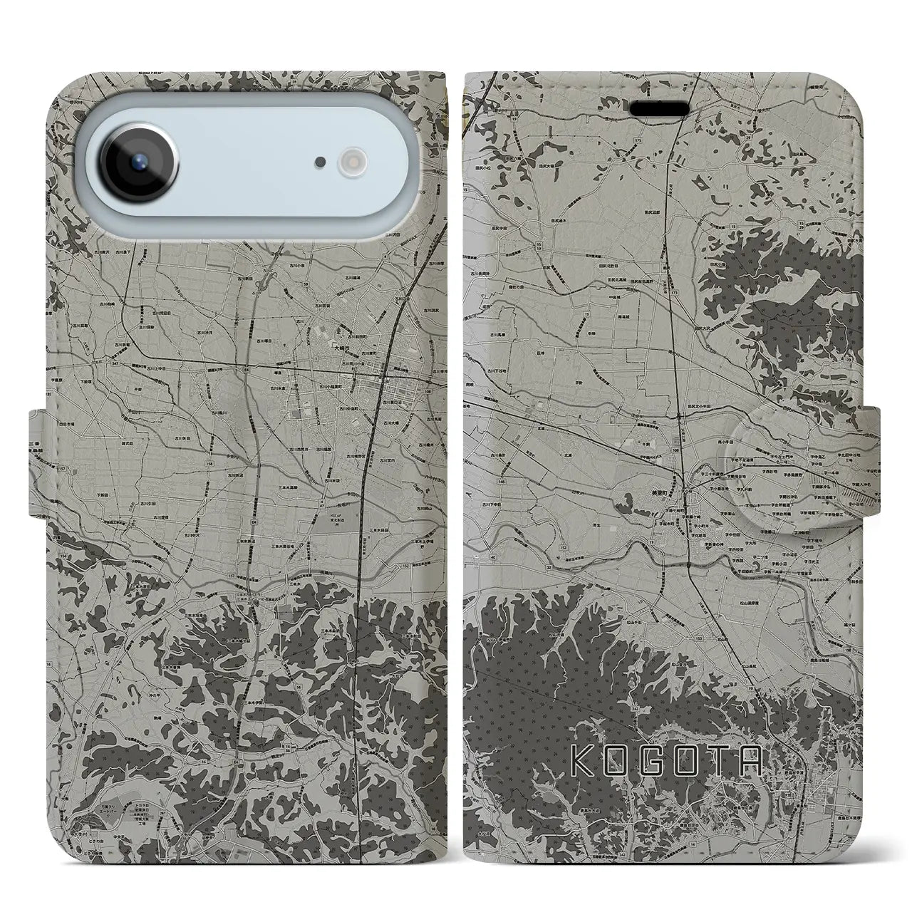 【小牛田(宮城県)】地図柄iPhoneケース(手帳タイプ)