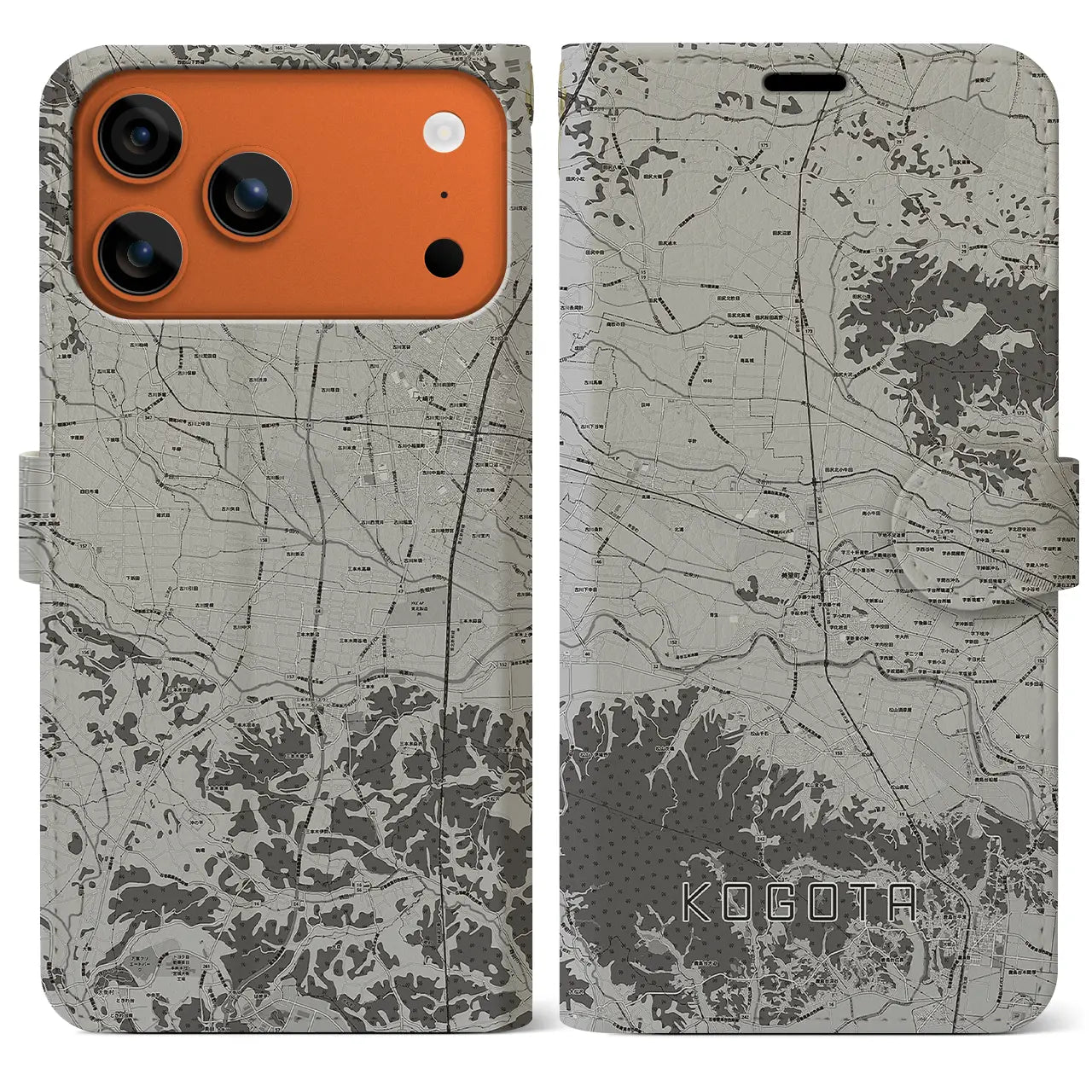 【小牛田(宮城県)】地図柄iPhoneケース(手帳タイプ)